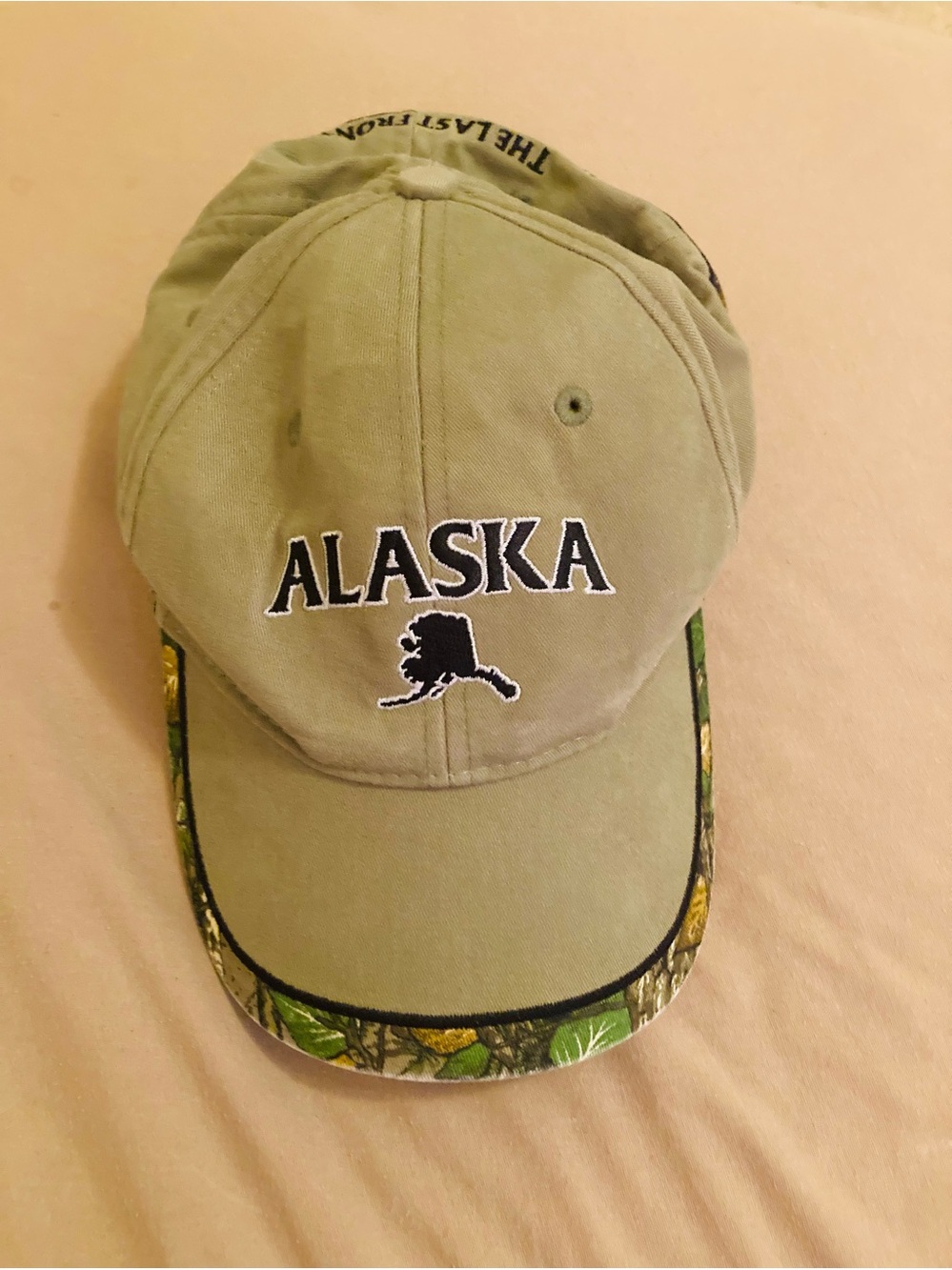 Alaska The Last Frontier Camo Trim Baseball Cap Hat